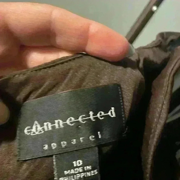 Connected‎ Apparel Women’s Brown MIDI Halter Dress Size 10 - Picture 8 of 13